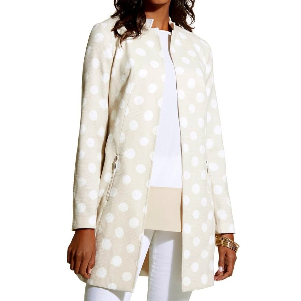 Chico's Dot-Print Duster Jacket Size #3 (XL)